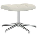 vidaXL Chaise de relaxation avec tabouret Blanc crème Velours
