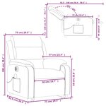 vidaXL Fauteuil inclinable de massage électrique jaune velours