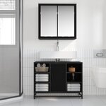 vidaXL Ensemble de mobilier de salle de bain 2 Pièces Chêne noir