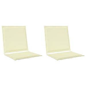 vidaXL Coussins de siège et de dos 2 Pièces Crème 47 x 45 x 2 cm