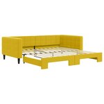 vidaXL Lit de jour avec lit gigogne jaune 100x200 cm velours