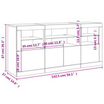 vidaXL Buffet avec lumières LED noir 142 5x37x67 cm