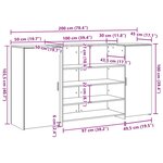 vidaXL Bureau réception chêne sonoma 200x50x103 5 cm bois d'ingénierie
