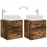 vidaXL Vanité de lavabo mural Chêne fumé 49 5 x 41 x 63 cm