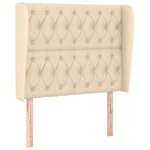 vidaXL Sommier à lattes de lit avec matelas Crème 90x200 cm Tissu