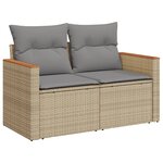 vidaXL Salon de jardin avec coussins 9Pièces mélange beige résine tressée