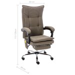 vidaXL Chaise de bureau de massage Taupe Tissu