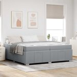 vidaXL Cadre de lit avec matelas Gris clair 200 x 200 cm tissu