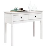 vidaXL Table console Blanc 100x35x75 cm Bois massif de pin