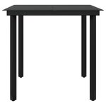 vidaXL Ensemble à manger de jardin et coussins 3 Pièces Gris et noir