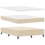 vidaXL Lit à ressorts avec matelas avec LED Crème 140 x 200 cm tissu