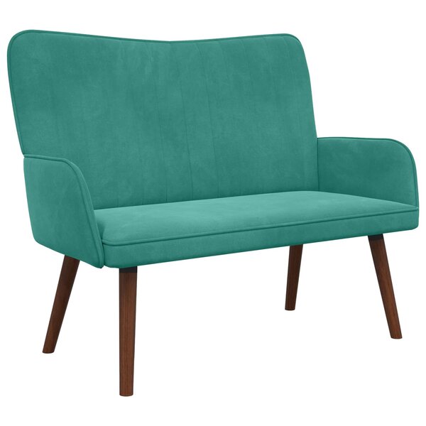 vidaXL Sofa 2 places Turquoise 115 x 61 x 87 cm Velours