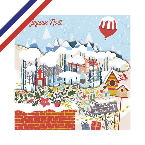 Carte tri-volet le village du père noël