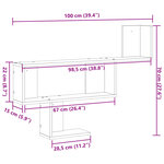 vidaXL Étagère murale gris béton 100x15x70 cm bois d'ingénierie