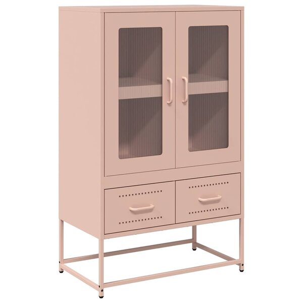 vidaXL Buffet haut rose 68x39x111 5 cm acier