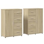 vidaXL Buffets 2 Pièces chêne sonoma 60x31x84 cm bois d'ingénierie