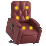 vidaXL Fauteuil inclinable de massage Rouge bordeaux Similicuir