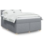 vidaXL Sommier à lattes de lit avec matelas Gris clair 160x200cm Tissu