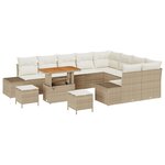 vidaXL Ensembles de Canapés de Jardin avec Coussins Beige en Poly Rattan