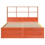 vidaXL Cadre de lit sans matelas cire marron 135x190cm bois pin massif