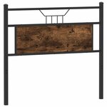 vidaXL Tête de lit chêne fumé 107 cm bois d'ingénierie et acier