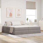 vidaXL Lit avec rangement et matelas Taupe 200 x 200 cm Polyester