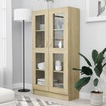 vidaXL Armoire à vitrine Chêne sonoma 82 5x30 5x150 cm Bois ingénierie