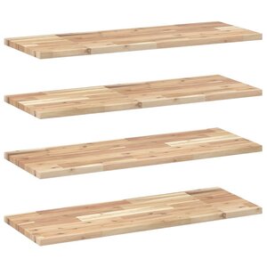 vidaXL Étagères flottantes 4 Pièces 80x30x2 cm acacia massif non traité