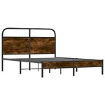 vidaXL Cadre de lit sans matelas 140x200 cm chêne fumé bois ingénierie