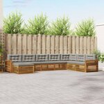 vidaXL Ensemble de canapés d'extérieur 8 pc Gris Naturel et Clair