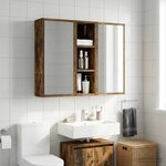 vidaXL Armoire murale de salle de bain Chêne Fumé 20 x 16 x 62 5 cm