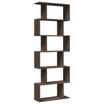 vidaXL Étagère séparatrice de pièce 6 niveaux chêne marron 70x24x193cm