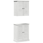 vidaXL Ensemble de mobilier de salle de bain avec étagère 2 Pièces Marron
