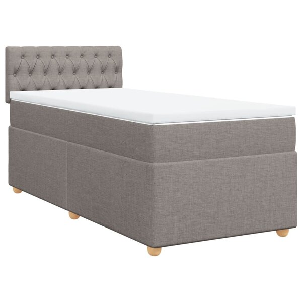 vidaXL Sommier à lattes de lit avec matelas Taupe 90x200 cm Tissu