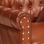 vidaXL Fauteuil Marron Cuir de chèvre véritable