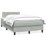 vidaXL Sommier à lattes de lit et matelas gris clair 120x220cm velours