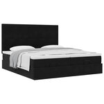 VidaXL Cadre de lit ottoman avec matelas noir 160x200 cm velours