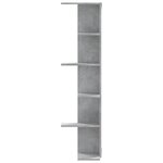 vidaXL Étagère d'angle murale gris béton bois d'ingénierie