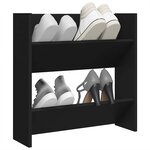 vidaXL Armoire à chaussures murale noir 60x18x60 cm bois d'ingénierie