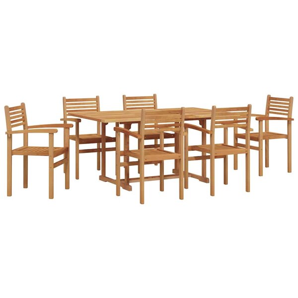 vidaXL Ensemble de salle à manger pour jardin 7 Pièces Marron