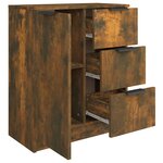 vidaXL Buffet Chêne fumé 60x30x70 cm Bois d'ingénierie