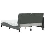 vidaXL Lit avec matelas gris foncé 140x200 cm tissu