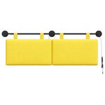 vidaXL Tête de lit suspendue Jaune clair Tissu en velours côtelé