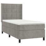 vidaXL Sommier à lattes de lit matelas LED Gris clair 90x200cm Velours
