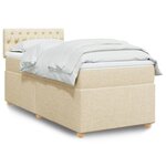 vidaXL Sommier à lattes de lit et matelas Crème 90x190 cm Tissu
