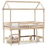 vidaXL Lit superposé avec échelle et toit sans matelas 90x190 cm