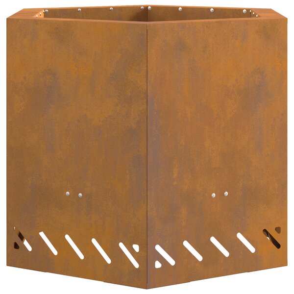 vidaXL Foyer sans Fumée Hexagonal 58x58x51 cm en Acier Résistant aux Intempéries