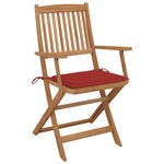 vidaXL Chaises pliables de jardin lot de 2 avec coussins Bois d'acacia