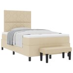 vidaXL Lit à ressorts avec tête de lit Crème 120 x 190 cm tissu