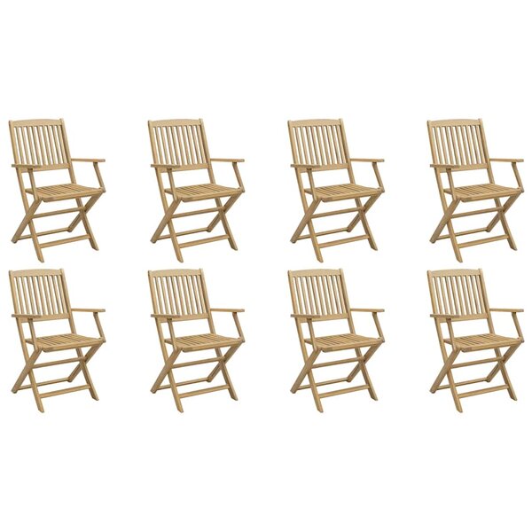 vidaXL Chaises de jardin pliantes lot de 8 54 5x58x90 cm bois d'acacia